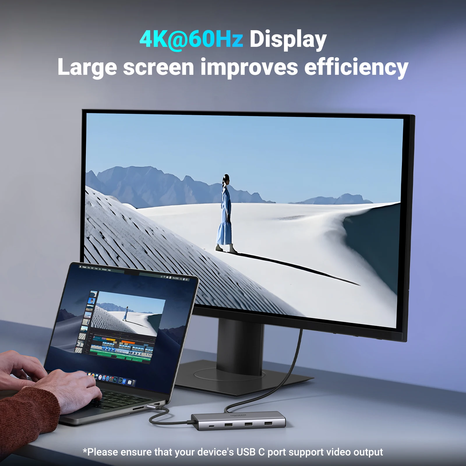 USB-концентратор UGREEN, 10 Гбит/с, 4K 60 Гц, Type C на HDMI2.0 RJ45 PD 100 Вт, адаптер для Macbook iPad Pro Air M2 M1 Sumsang, аксессуары для ПК, концентратор
