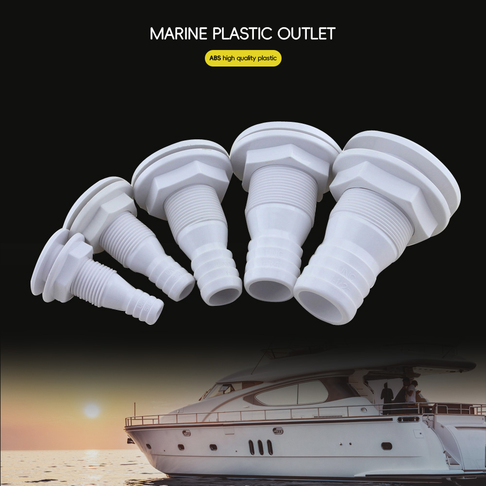 1 Zoll 3/4 Zoll 5/8 Zoll Thru Hull Fitting Straight ABS Impact Resistance Schlauchverbinder Zubehör für Boote Marines Zubehör