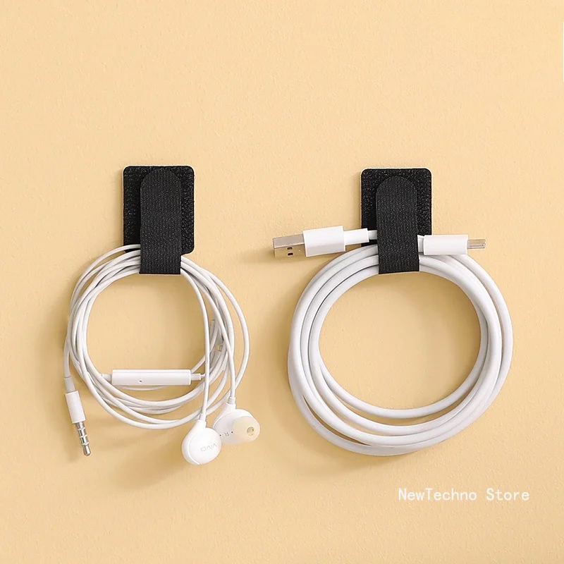 10pcs/pack Reusable Cable Organizer Self Adhesive Cord Rope Holders Desk Wire Winder Cable Tie Organizer Cord Protection Strapss