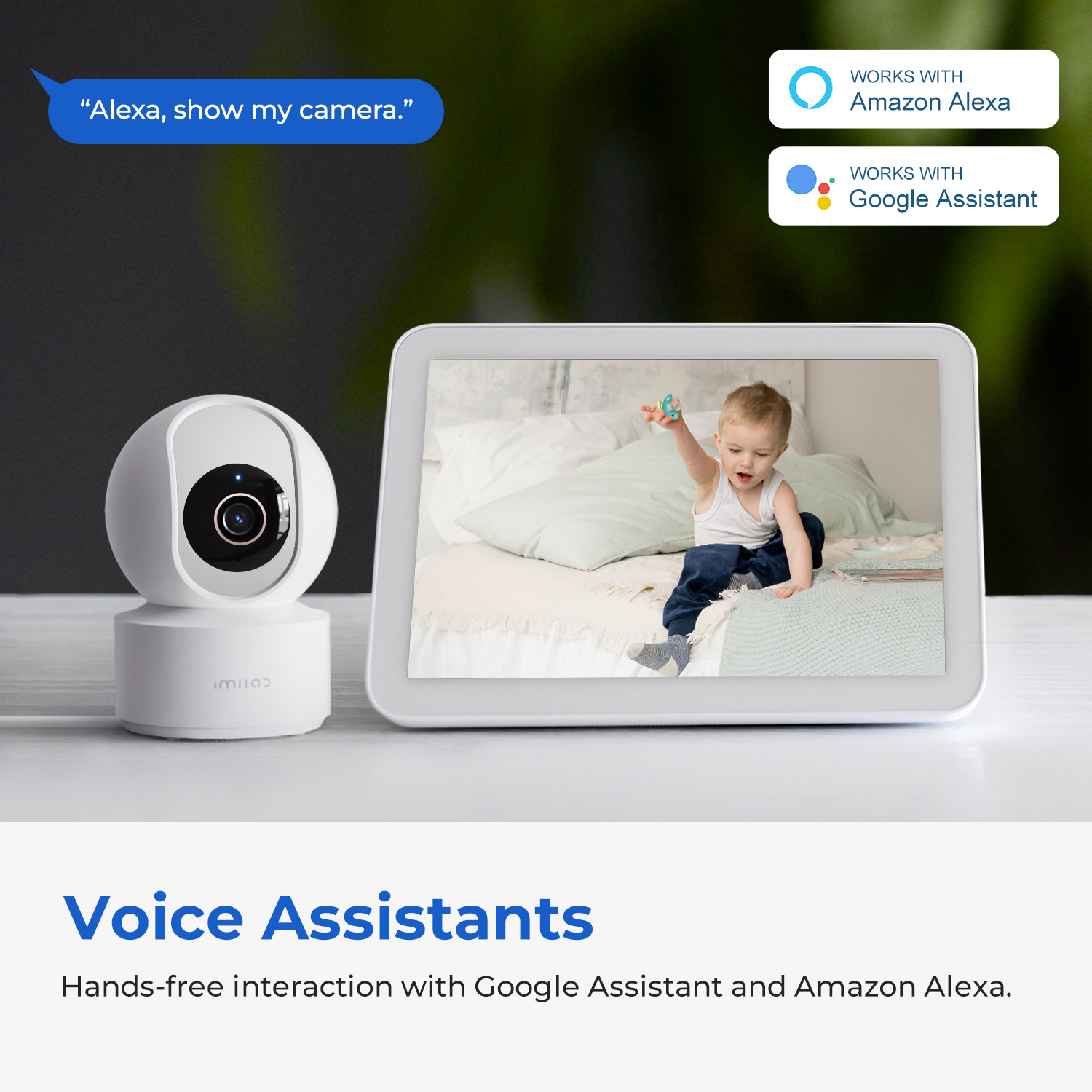 IMILAB WiFi 6 Cámara de monitor de bebé para interiores con detección de IA Visión nocturna Audio bidireccional 360 °   PTZ para Seguridad Infantil C21/C22