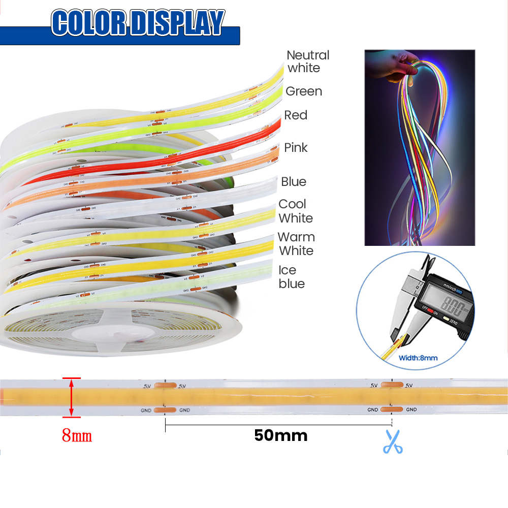5 V USB COB Led Streifen Licht Weiß/Rot/Grün/Rosa/Eisblau/Gelb 320 Leds flexible Band DC Nacht Lampe TV Hintergrundbeleuchtung Wohnkultur