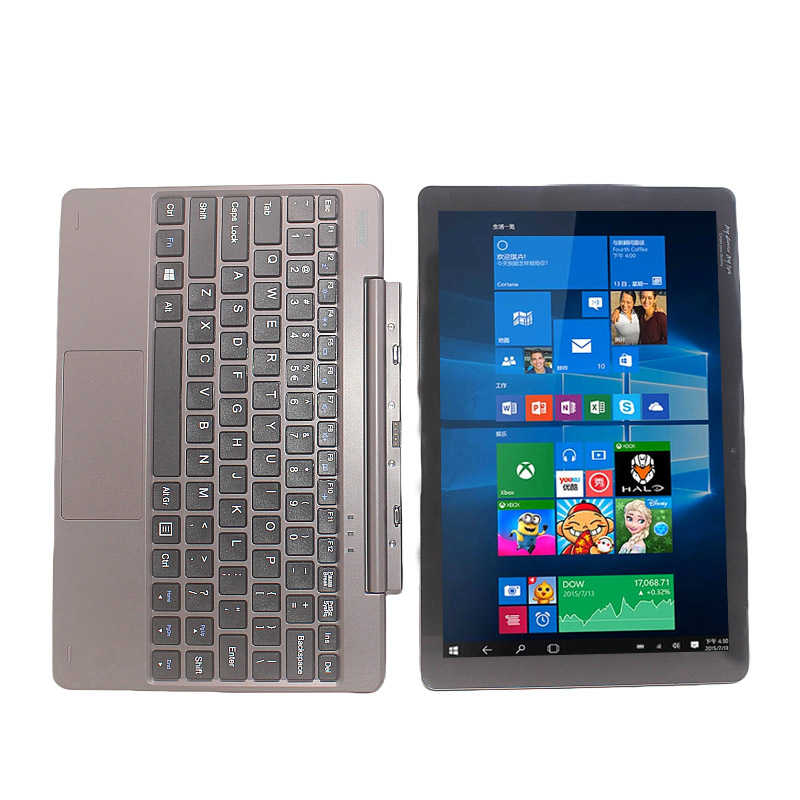 2GB RAM 32GB ROM 10.1 "Tablet mit abnehmbarer Tastatur 64Bit Windows 10 Z8350 4-Kern-CPU Dual Camear HDMI-Anschluss