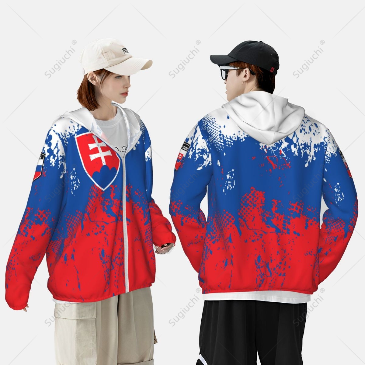 Protetor solar poliéster hoodie com zíper, secagem rápida, manga comprida, proteção solar, roupas de protetor solar, apto para pesca ciclismo e corrida