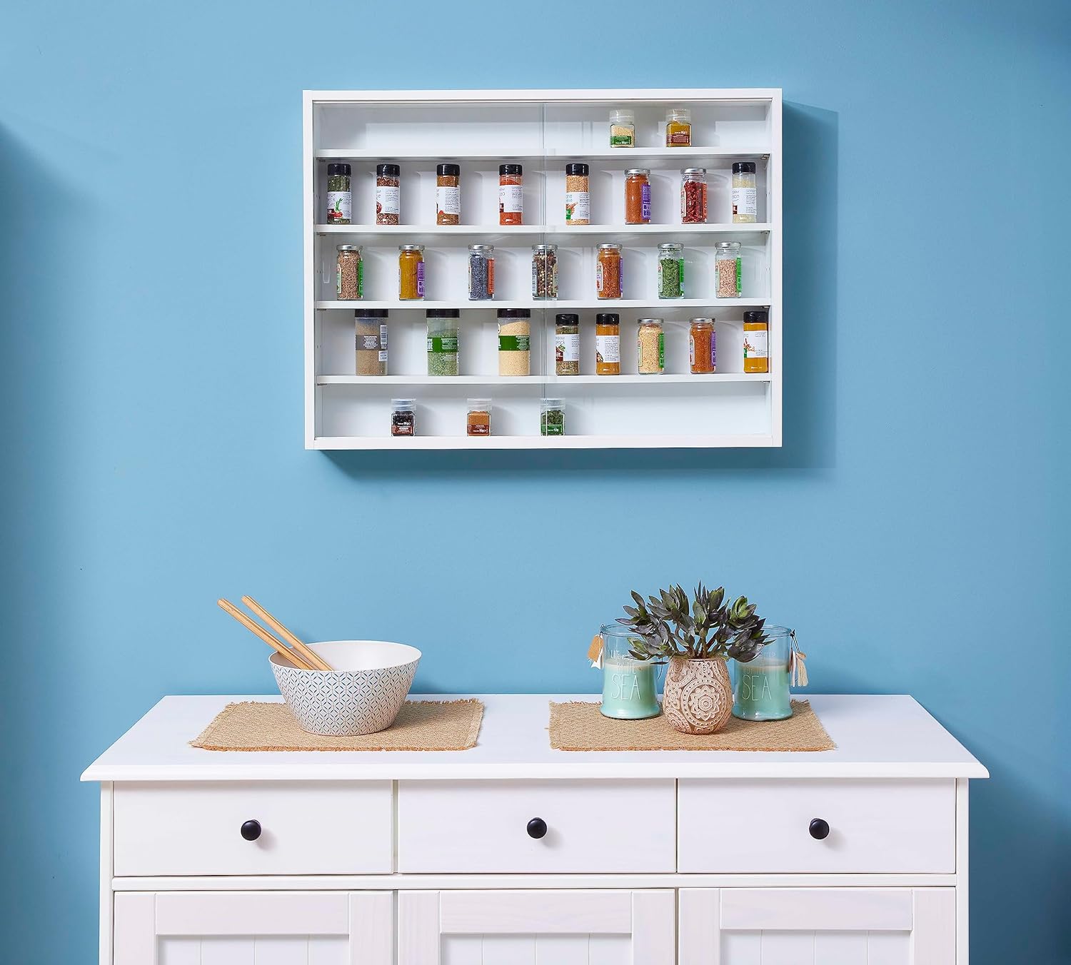 (Envío gratis) Bonina – Vitrina – Estantería de pared – Vitrina de cristal – Estantería de pared