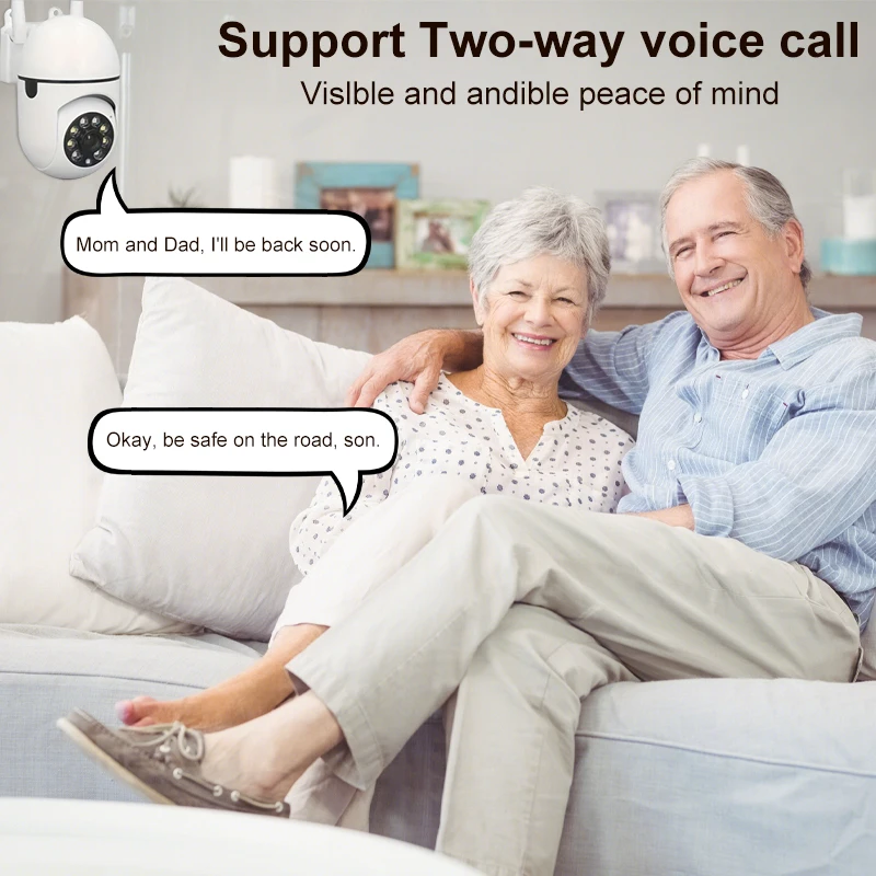 Cámara IP Wifi, cámaras de vigilancia de seguridad para exteriores de 2MP, seguimiento humano AI, Audio bidireccional, Zoom Digital 4X, visión nocturna a todo Color