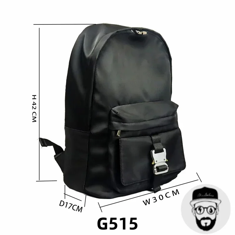 Mochilas ALYX negras para hombres y mujeres, bolso de alta calidad 1:1, hombros ajustables, bolsos Alyx 1017 9SM, hebilla con logotipo grabado