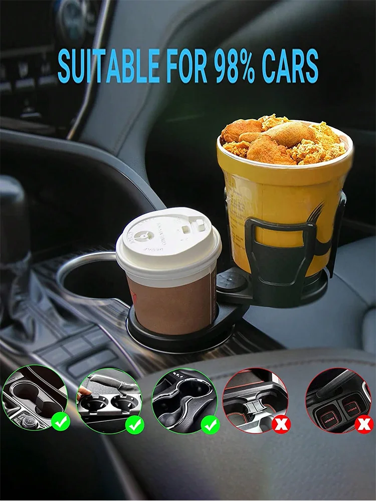 Bandeja do expansor do suporte do copo do carro com suporte destacável do copo do carro, bandejas do alimento para comer, tabela