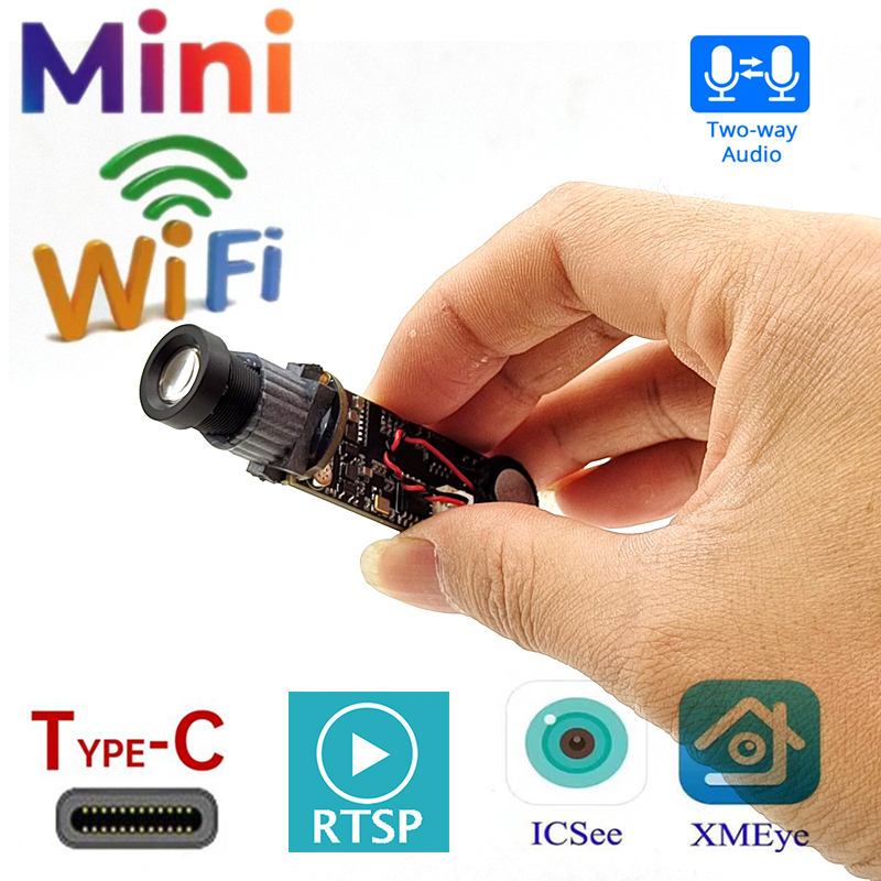 Icsee Xmeye DIY Мини Wi-Fi P Модуль камеры Маленький размер 1080P 3MP Беспроводная печатная плата Облако безопасности Двусторонняя аудиоиндустрия Smart Sdk TF