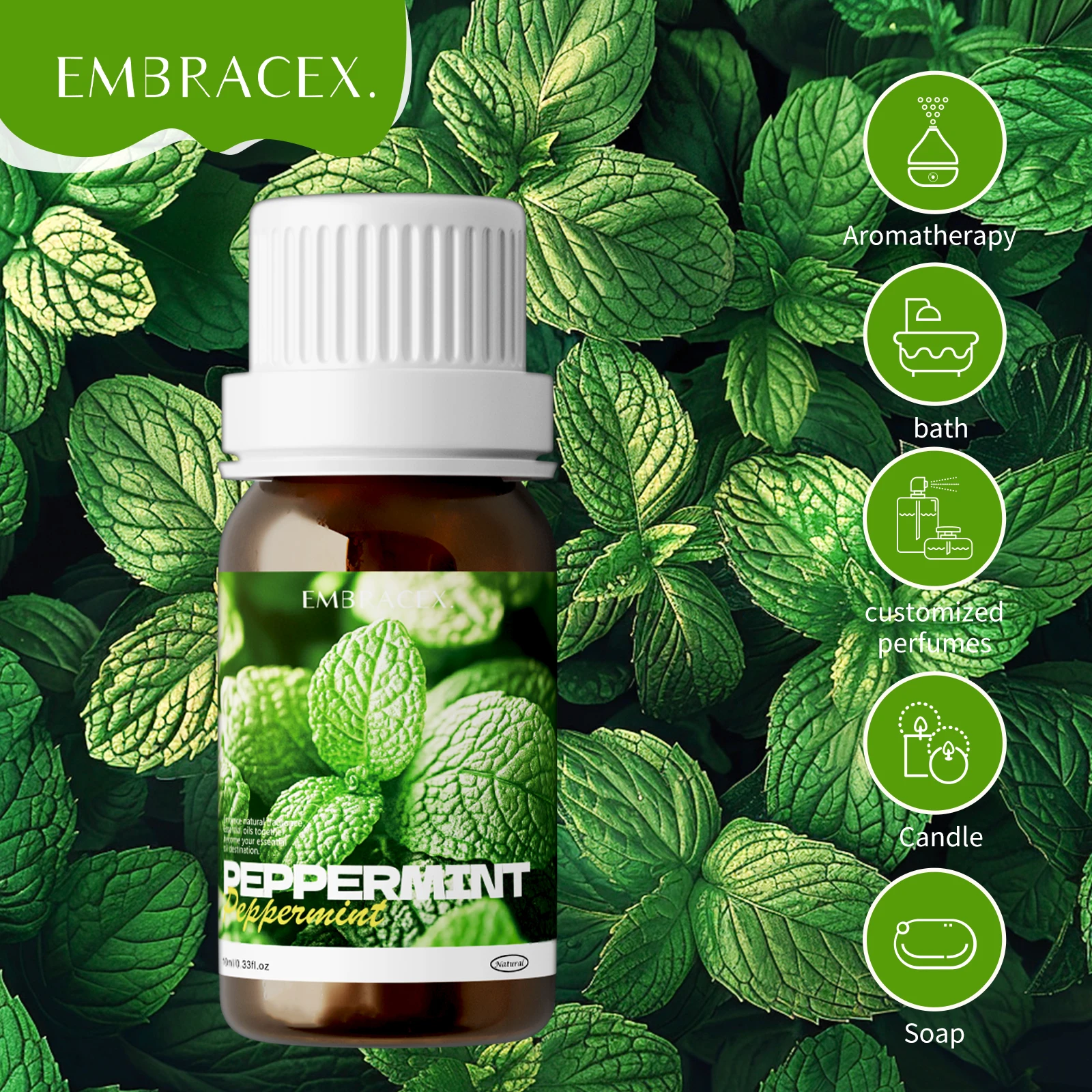 10ml Peppermint Essential Oils Revive Essential Oils 100% Natural Peppermint Oil For Diffuser, Hair Care, Skin Care