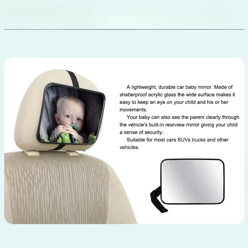 Espejo retrovisor de coche, espejos de bebé para seguridad, espejo Interior, asiento de coche Universal, reposacabezas, Monitor de espejo, seguridad para niños y bebés, conducción