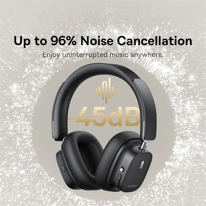 Baseus Bowie 30 Max auriculares Bluetooth 45dB cancelación de ruido Hi-res LDAC auriculares sobre la oreja Audio espacial 3D auriculares inalámbricos