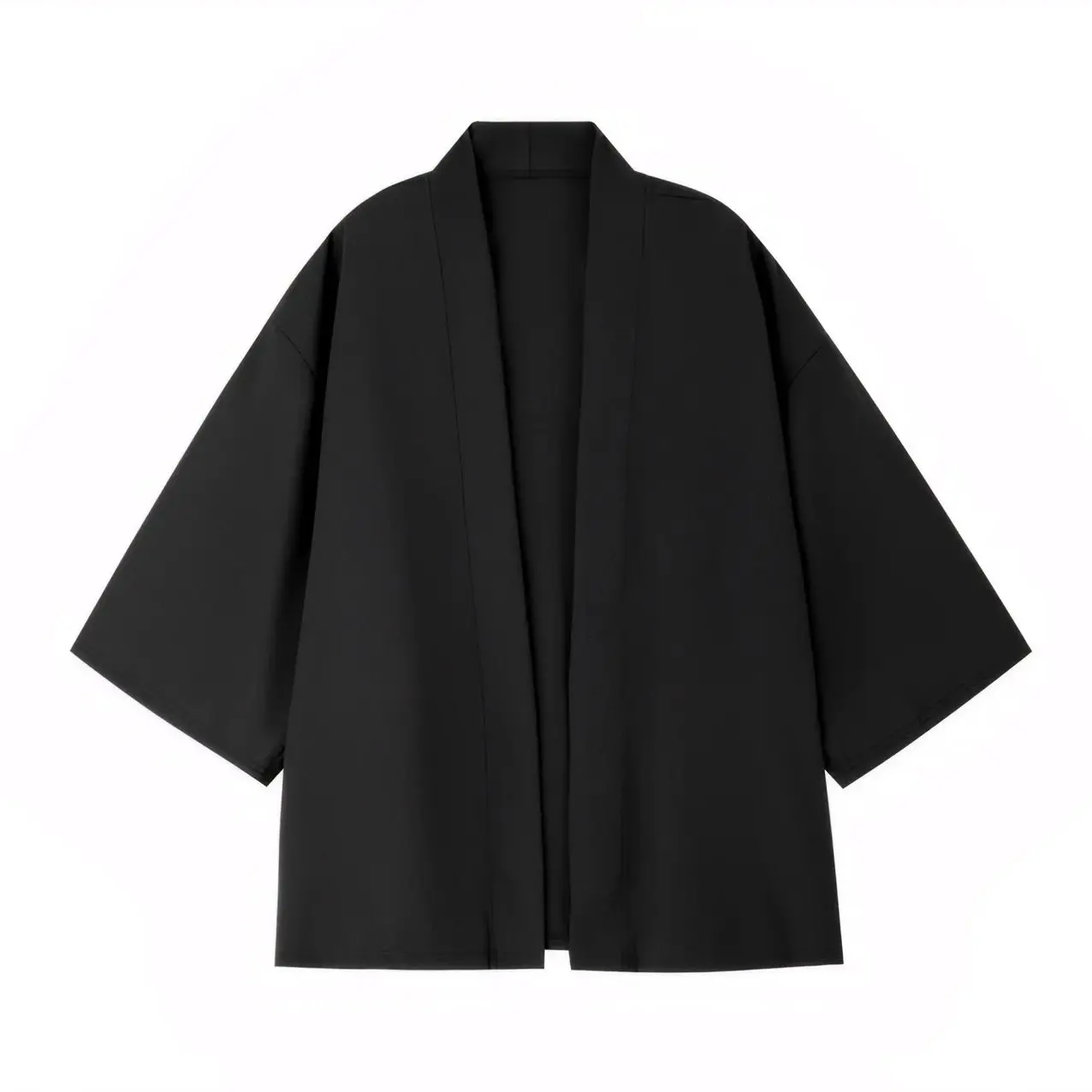 Camicia da uomo nera Camicia Kimono Cardigan Kimono Stile cinese Tradizionale uomo Estate Leggero Kimono giapponese Cardigan da uomo