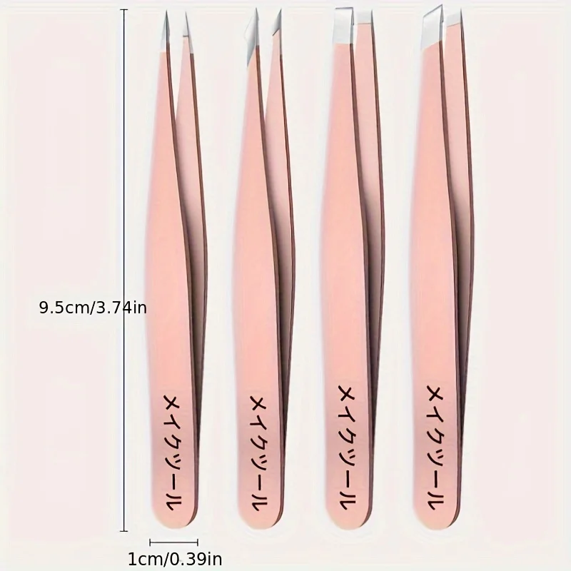 4 ชิ้นชุด Professional กําจัดขนคิ้ว Splinter แหนบชุดที่สมบูรณ์แบบสําหรับได้อย่างง่ายดายและผ่อนคลายในการลบ