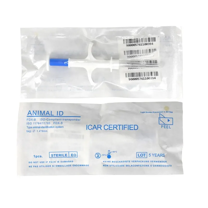 Seringa de microchip injetável para animais de estimação, 134.2khz, etiqueta de vidro para animais de estimação fdx b iso11784 11785 icar, seringa de animais para cães e gatos com 10 peças