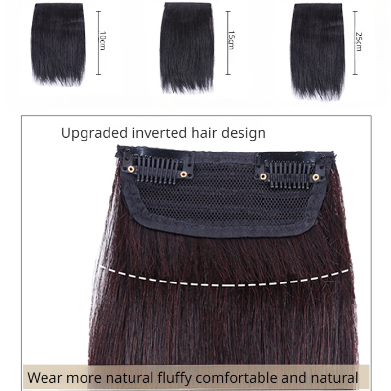 Cabelo humano real sem costura superior invisibilidade peruca engrossado almofada de raiz fofo almofada perucas peça peruca extensões de cabelo para mulher