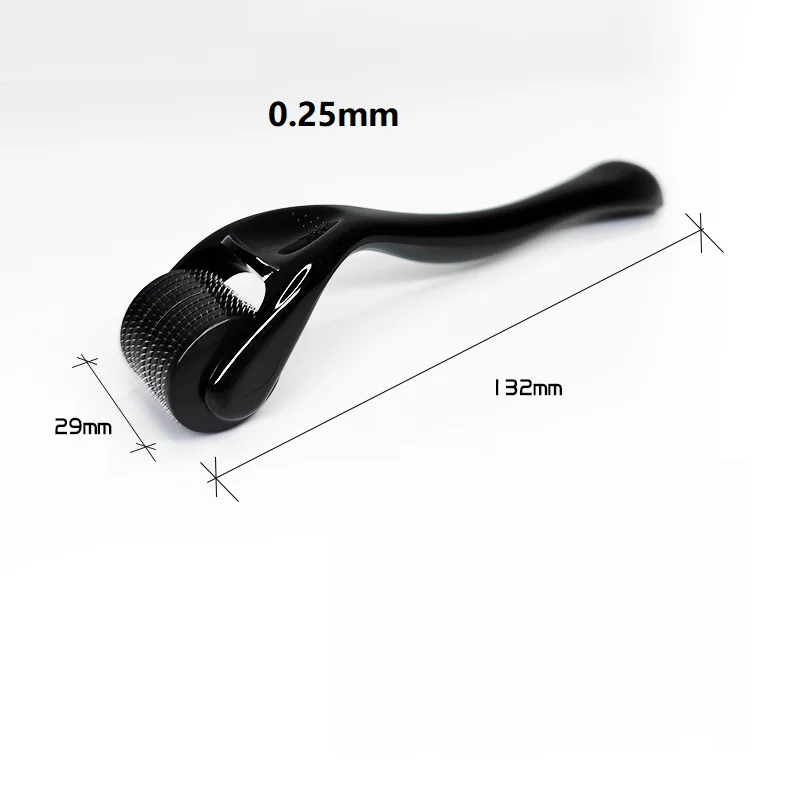 Rodillo Derma para el crecimiento del vello del cuerpo facial, 40 agujas, herramienta de micro rótula facial, barba de piel, 0,2 mm, 0,25 mm, 0,3 mm