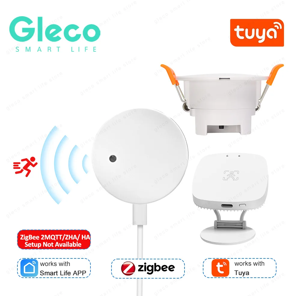 Sensor inteligente de presencia humana WiFi/Zigbee, Detector de Radar PIR, detección de luminosidad/distancia, automatización del hogar Tuya Smart Life