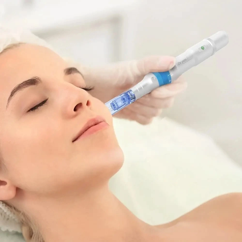 Ultima dr pen a6 original com 6 cartuchos, kit de ferramentas elétricas sem fio para cuidados com a pele, mesoterapia automática, máquina de beleza