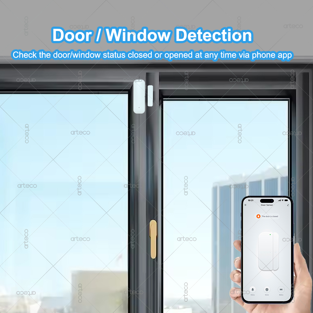 Zigbee Door Window Sensor Smart Home Security Alarm Wireless Magnetic Anti-theft Contact Detector App Remote Monitor Support Z2M