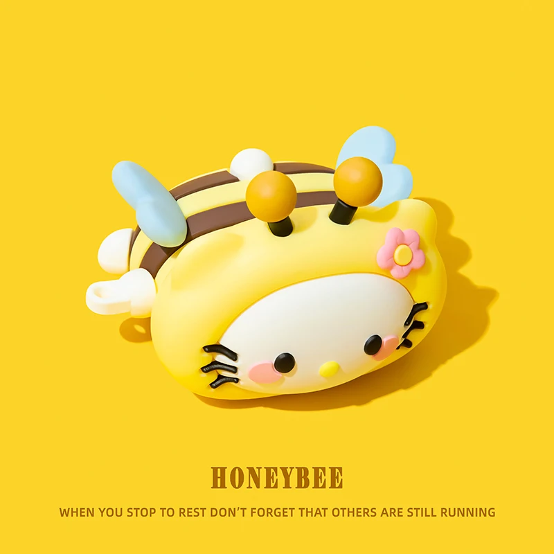 Para Airpods 1 2 3 4 Pro Pro 2 Lying Bee Hello Kitty funda de silicona para auriculares accesorios cubierta