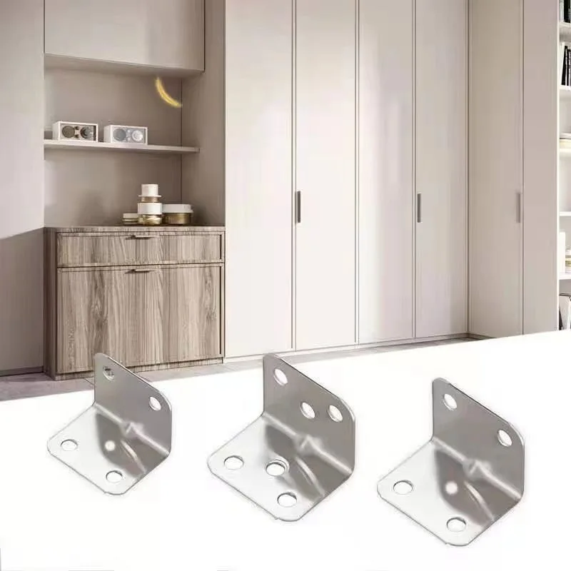 4-hole 6-hole L-shaped corner code hardware right angle bracket cabinet fastener, suitable for cabinet tables, chairs, beds