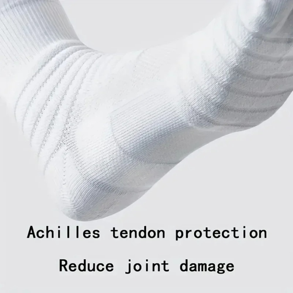 3 Pairs Men's Comfort Fit Cushion Performance Athletic Crew Socks For Outdoor Sports