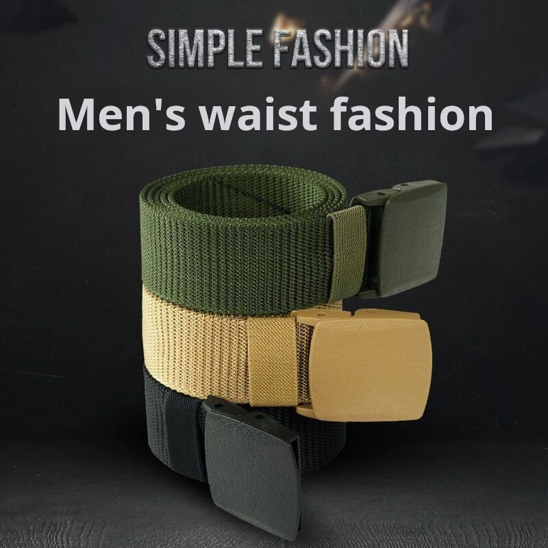 Cintura da caccia unisex di alta qualità in tela tattica multifunzionale da caccia all'aperto con fibbia automatica da uomo da 120 cm