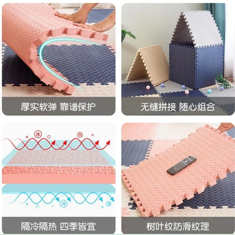 Alfombra de juego de espuma para bebé, tapete de rompecabezas para niños, baldosas de ejercicio entrelazadas, alfombra de juguete, alfombra suave de 30x30x1cm, 16 Uds.