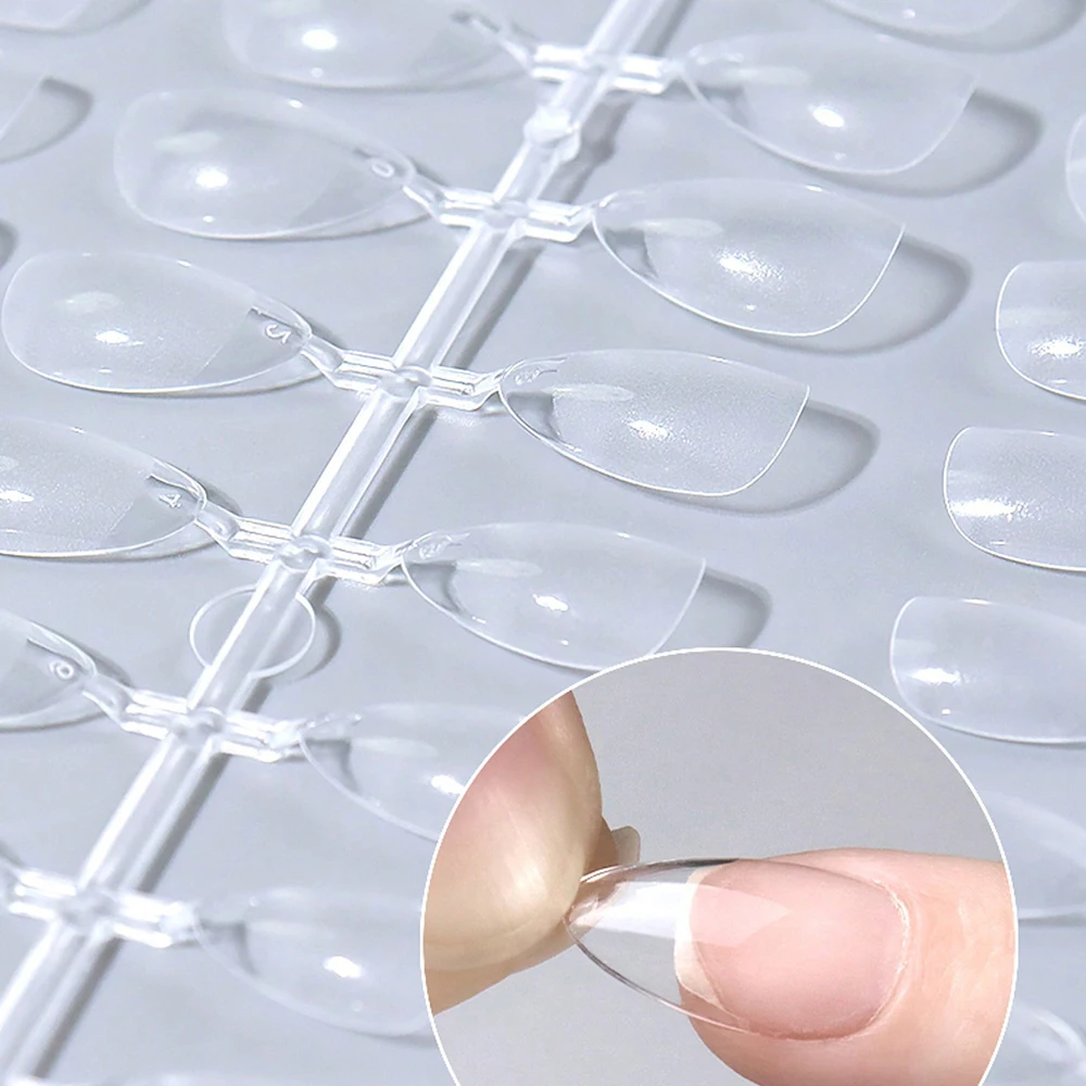 120 peças xs pontas de unhas de caixão de amêndoa extra curtas meio fosco pré-limaado gel macio cobertura completa unhas falsas para pequenos