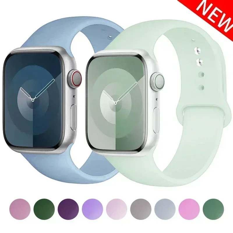 Pulseira de silicone para apple watch, pulseira esportiva de 44mm 45mm 40mm 41mm 42-38mm 45 mm série iwatch 8 7 6 5 4 3 se 9 ultra 2 49mm