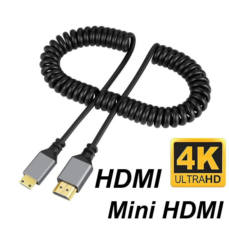 4K @ 60HZ 0.5-2.4M Tương Thích HDMI Sang HDMI/MINI HDMI/ Micro HDMI/cuộN Mở Rộng Linh Hoạt Xoắn Ốc Cáp Đực Cắm Cáp