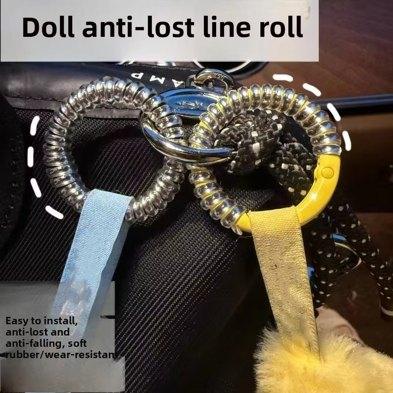 Labubu Anti Drop Gesp Siliconen Touw Sleutelhanger Bescherming Ring Kleurrijke Kronkelende Vaste Anti Drop Labubu Accessoires