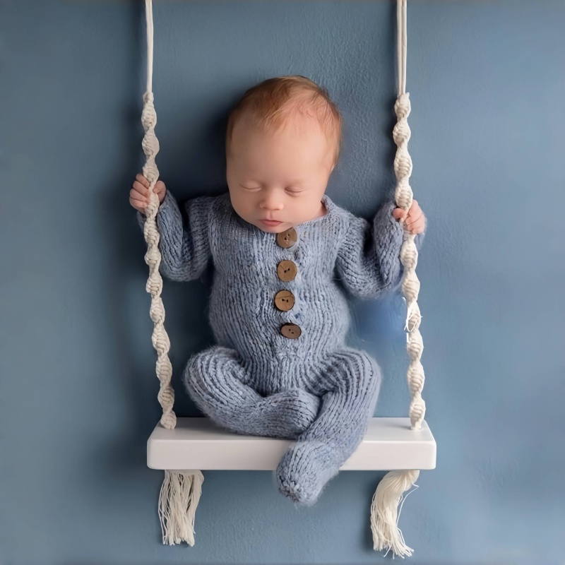 Adereços para fotografia de bebês, cadeira de balanço para recém-nascidos, móveis de madeira para fotos de bebês, acessórios para fotos de bebês