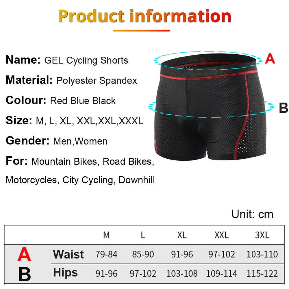 NEWBOLER กางเกงขาสั้นขี่จักรยาน Breathable ตาข่ายขี่จักรยานชุดชั้นใน 5D เจล Pad กันกระแทก MTB จักรยานกางเกงขาสั้นกางเกงขาสั้น