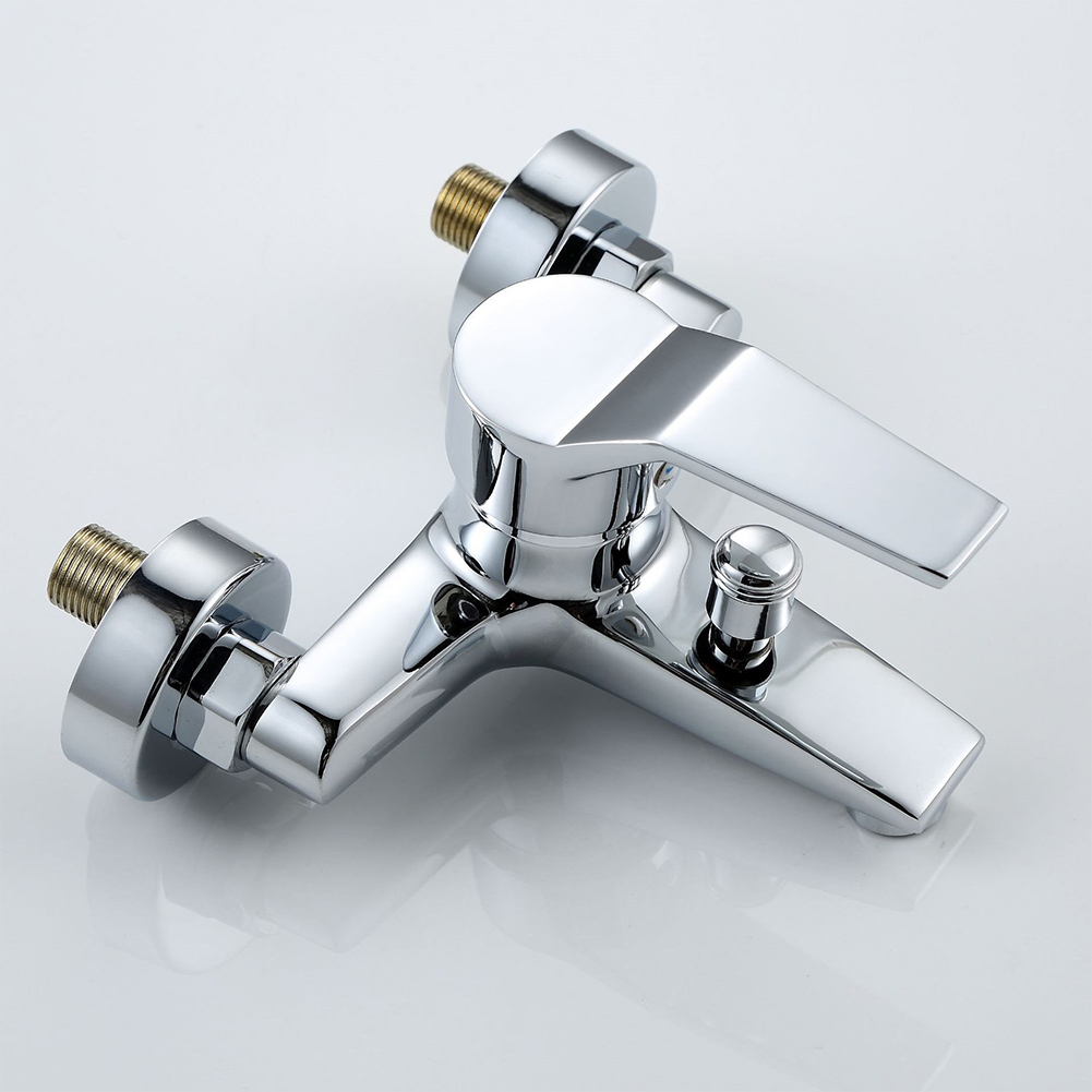 สังกะสีอัลลอยด์ก๊อกน้ําอ่างล้างหน้า Chrome ติดผนังร้อนเย็น Dual Spout TAP สําหรับห้องน้ํา Splitter อาบน้ําอ่างล้างหน้า