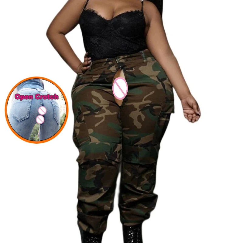 Frauen Open-crotch Hosen Wmstar Plus Größe Hosen Frauen Camouflage Cargo Casual Lose Jogging Hosen Mode Straße Großhandel