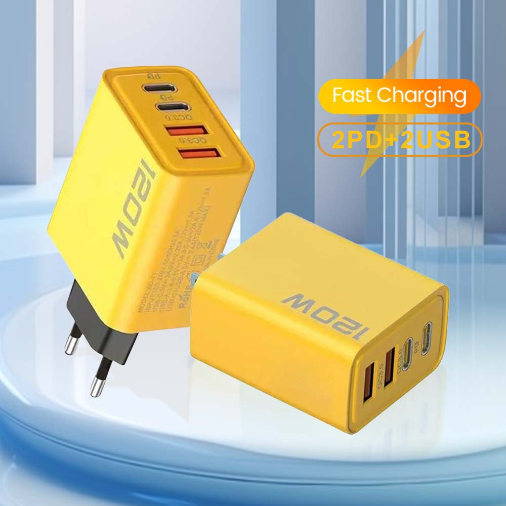2 USB 2 Typ Multi Port Modell 120 W Wand Ladegerät USB PD Adapter Für Xiaomi iPhone 13 12 für Samsung Handy Stecker Lade
