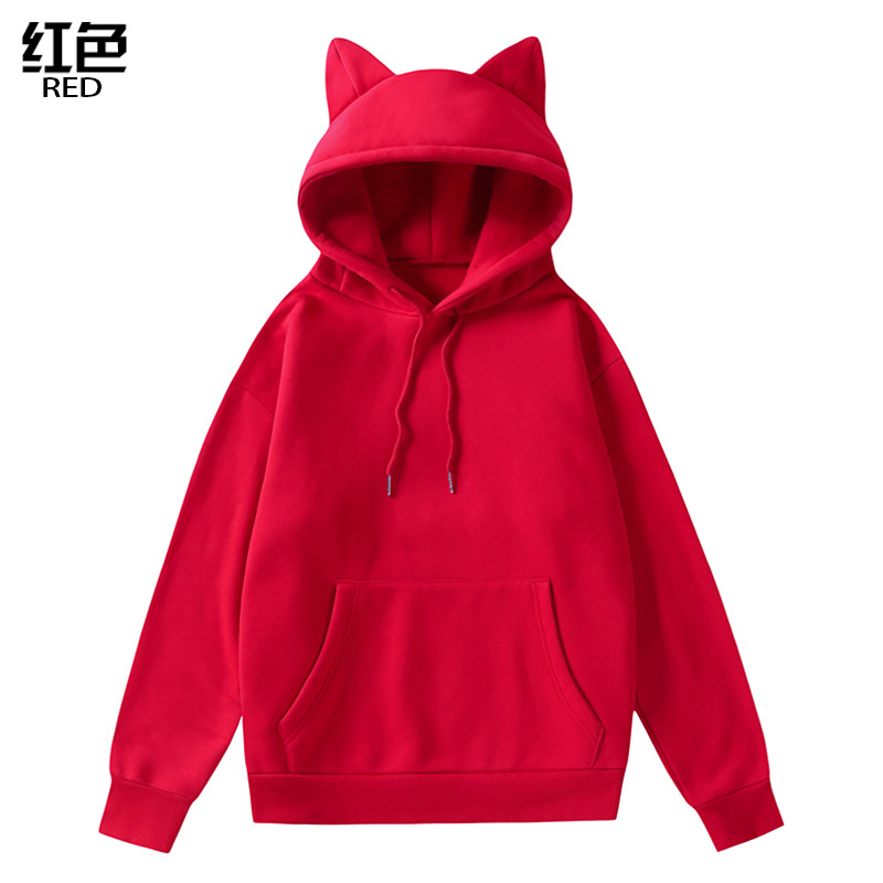 Sudadera con capucha para hombre y mujer, suéter, moda de Corea del Sur, orejas de gato, Top japonés, sudadera con personalidad, novedad de invierno de 2024