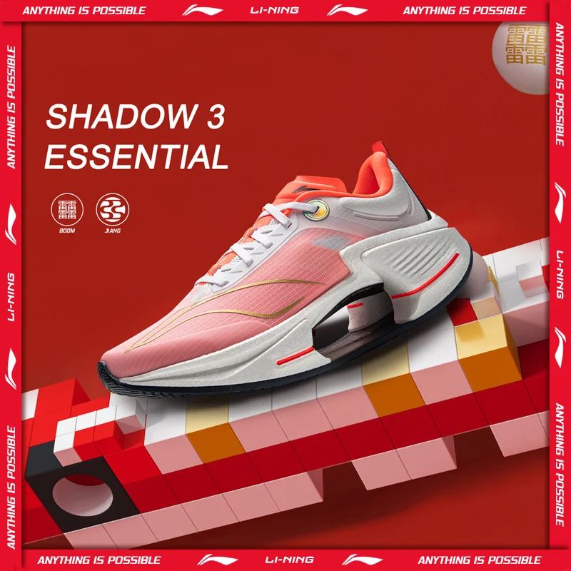 Li-Ning Herren SHADOW 3 ESSENTIAL Laufschuhe JIANG Light Cushion BOOM LiNing Wearable Sneakers ARRV 003