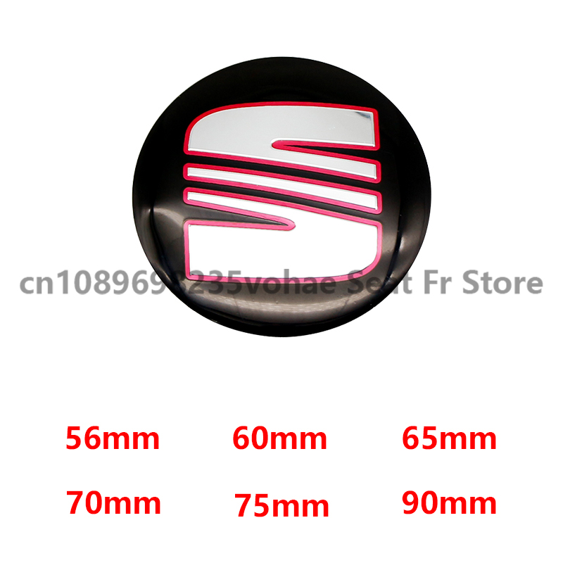 4 pçs 56mm 60mm 65mm estilo do carro centro da roda hub caps adesivos emblema para assento fr + cupra leon 2 mk2 mk3 5f ibiza altea alhambra