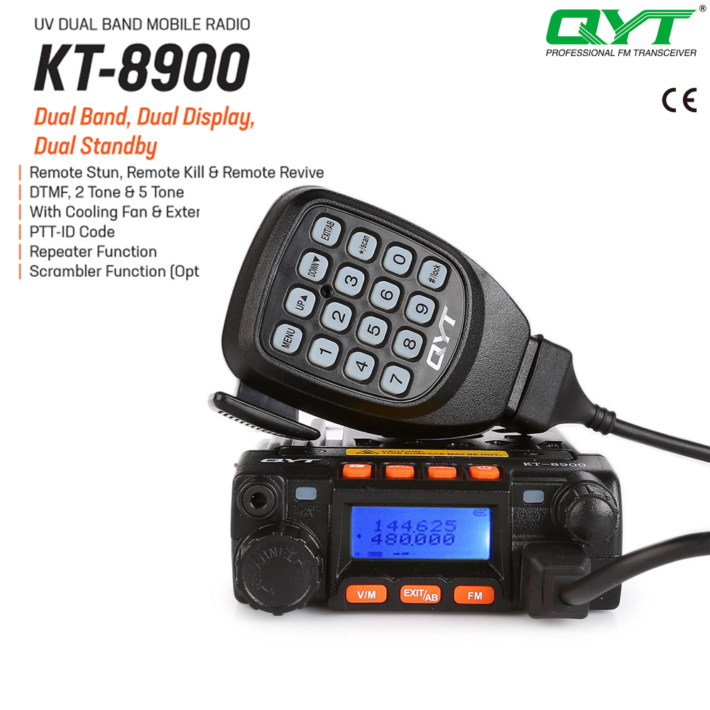 Qyt KT-8900 dual band qual trans ceive 25w farbbild schirm mini mobilfunk vhf/uhf 136-174/400-480mhz autoradio