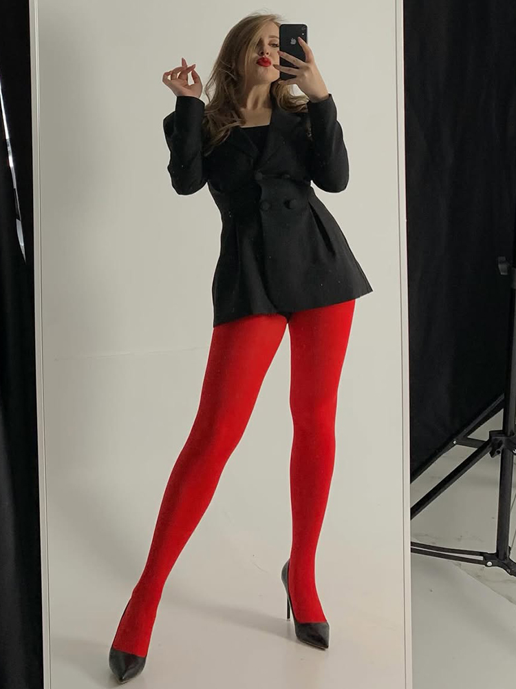 Trendix новые красные чулки женские облегающие супер эластичные прозрачные кружевные колготки осенние сексуальные тонкие элегантные бордовые колготки зимние