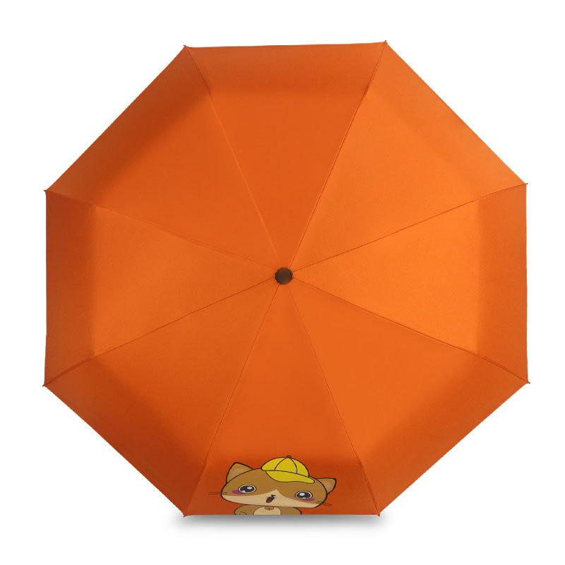 Paraguas logo estampado patrón anime adv pegamento negro triple pliegue solegado paraguas