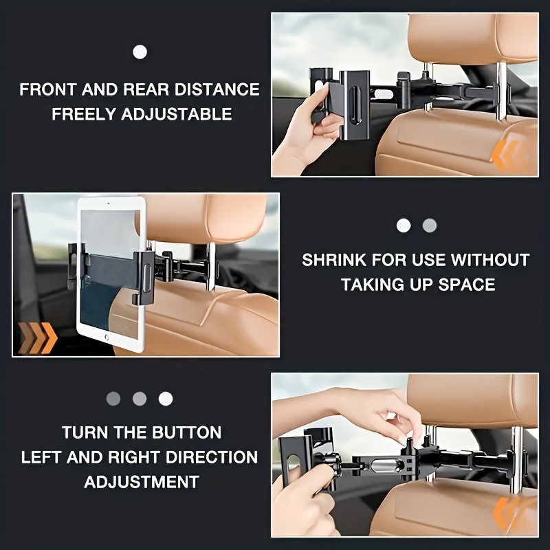 Soporte Universal para tableta de coche, reposacabezas para asiento trasero, soporte para iPad Air Mini Pro, 4-13 pulgadas, rotación de 360 grados, almohada trasera, abrazadera para teléfono