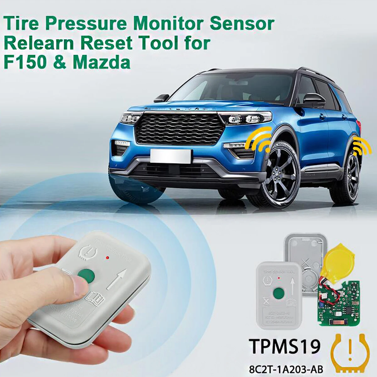 Ferramenta de redefinição tpms tpms 19 sensor tpms monitor de pressão dos pneus sensor tpms19 8c2t1a203ab 8c2z-1a203-a para fo-rd