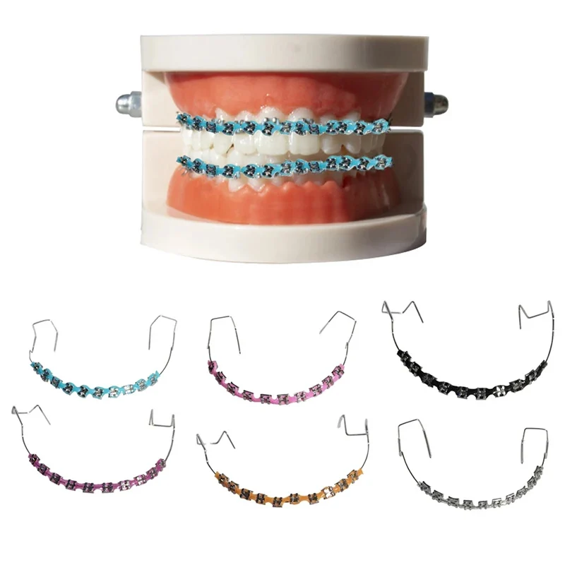 Labubu Fake Brackets Teeth Temporary False Braces Metal Wires Metal Bracket Orthodontic Ligature Ties Tooth Dental Decorations