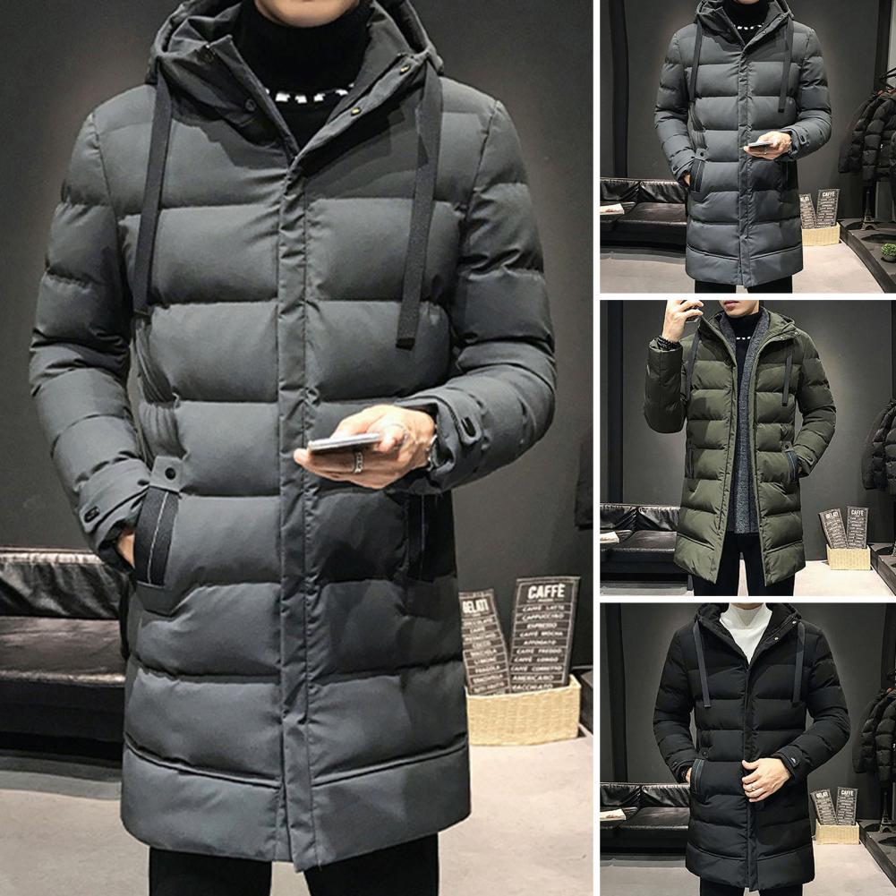 Parka de inverno para baixo com capuz, casaco de algodão com gola alta para exterior, máximo para vento