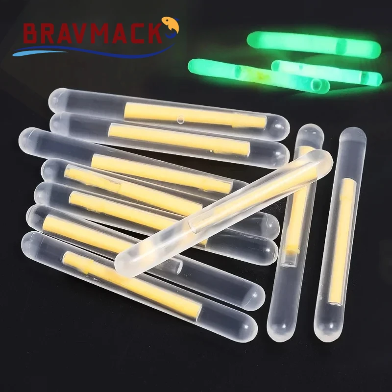 BRAVMACK 50/100 pz Pesca All'aperto Canna Fluorescente Firefly Canna Fluorescente Luce Pesca Canna Galleggiante Luce Scuro Canna Luminosa