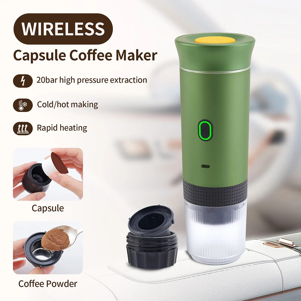 3-in-1 Tragbare Kaffeemaschine Espresso Kaffeemaschine Für Auto Hause Camping Reise Kapsel Pulver Automatische Kaffeemaschine