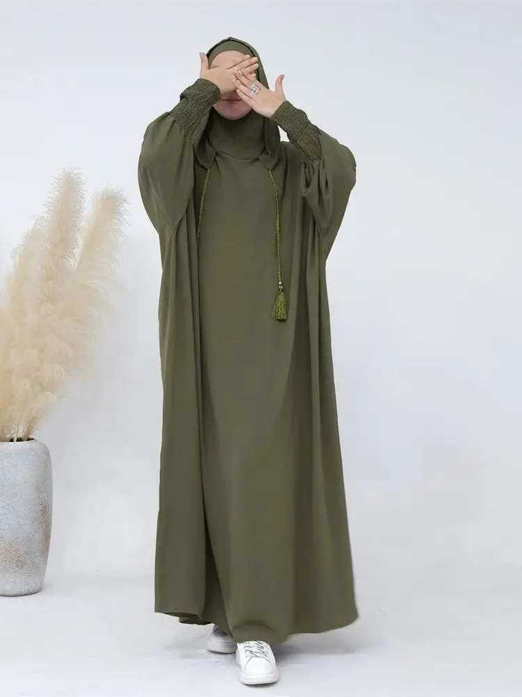 ラマダン Niqab Khimar イスラム教徒アバヤドバイトルコイスラム教の祈りの服アフリカのドレス女性のためのドレスカフタンローブファム Musulmane